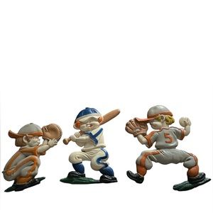 Vintage 1979 Sexton Baseball Iron Wall Hanging 3 Piece Set